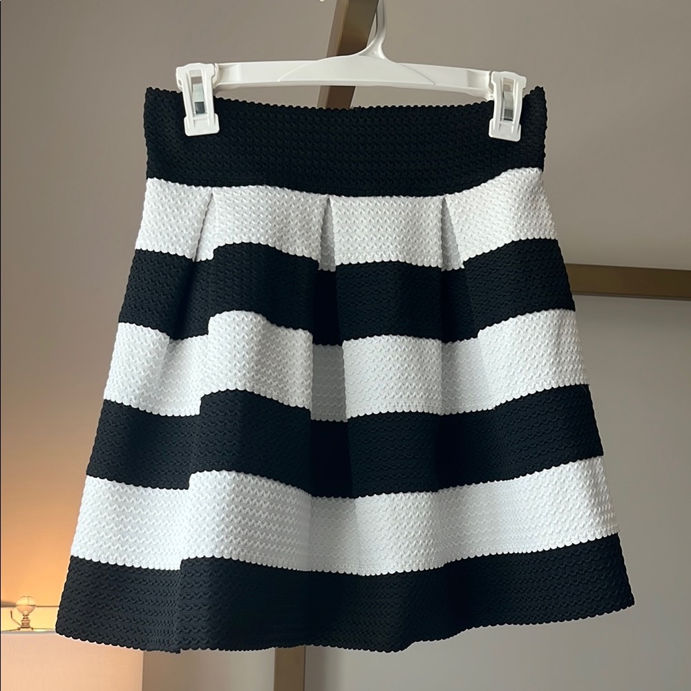 Black and White Striped Skirt